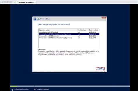 unable to install windows server 2016 on vmware