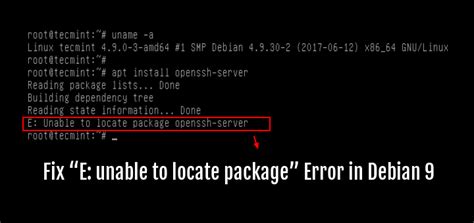unable to locate package package_name