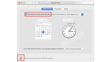 unable to set date and time automatically on mac