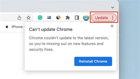 unable to update chrome on mac