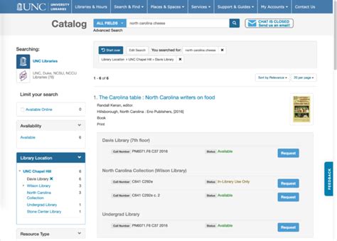 Unc Libraries Catalog