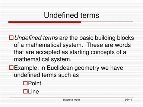 undefined terms in mathematics
