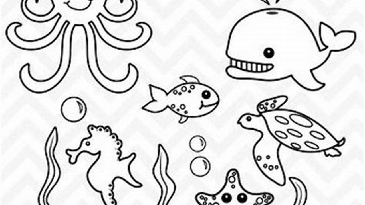 Dive into the Depths of Marine Wonder: Discover Under the Sea Clipart Black and White