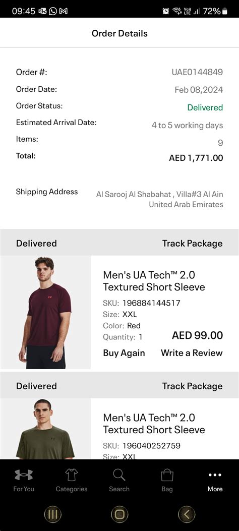 Under Armour Order Status