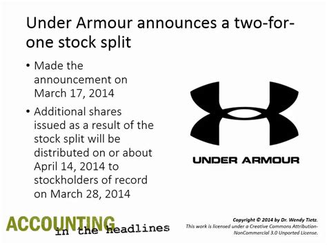 under armour stock split