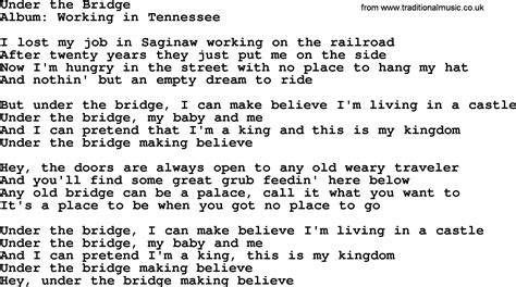 under the bridge song meaning
