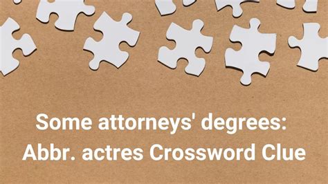 undergraduate law degree abbr crossword