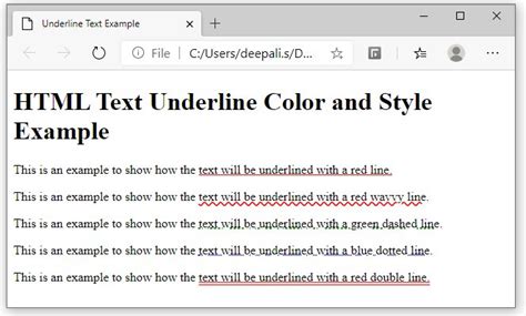 Underline Text Tag In Html