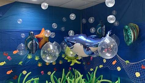 Decor for under the sea theme featuring items Doug at the dollar and
