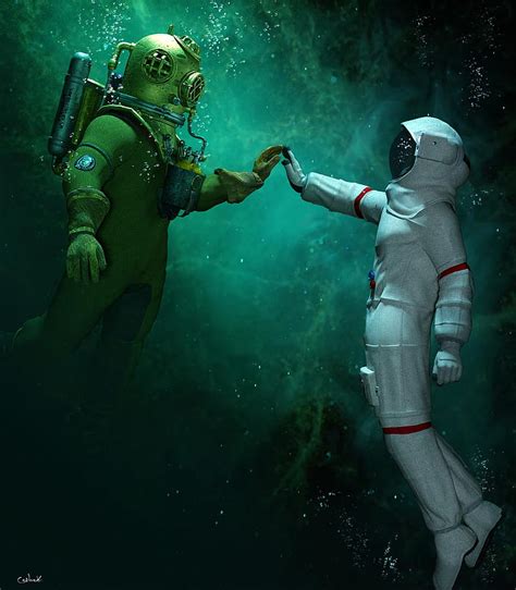 underwater astronaut background