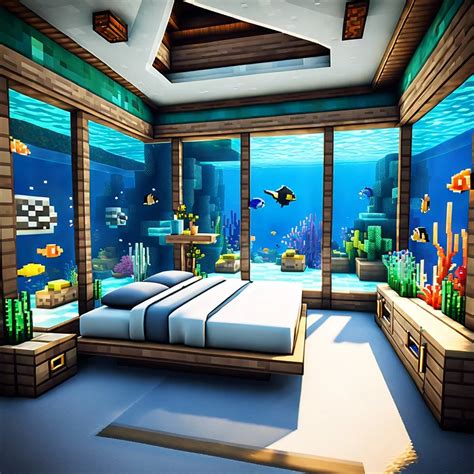 Underwater oasis bedroom in Minecraft