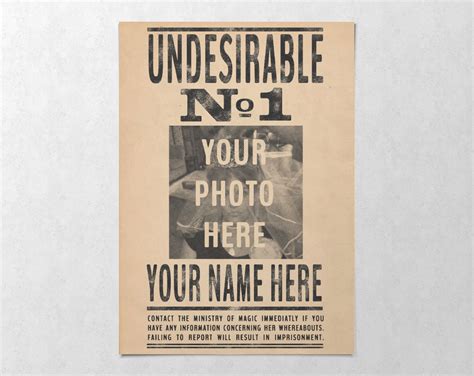 Undesirable No 1 Printable