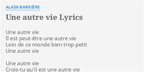 une autre vie lyrics