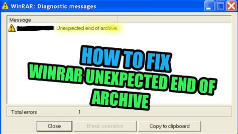 unexpected end of archive error fix