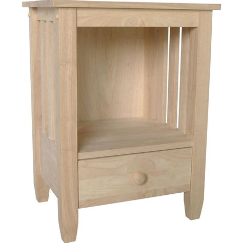 Unfinished End Table With Storage