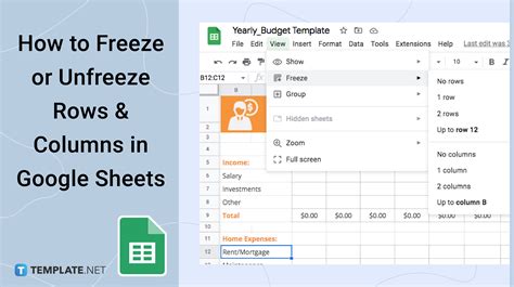 How does Freezing or Unfreezing Rows in Google Sheets Work?