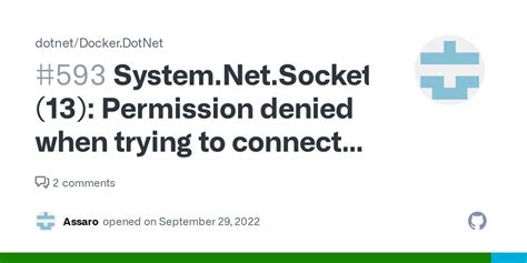 Unhandled Exception. System.net.sockets.socketexception (13) Permission Denied Docker