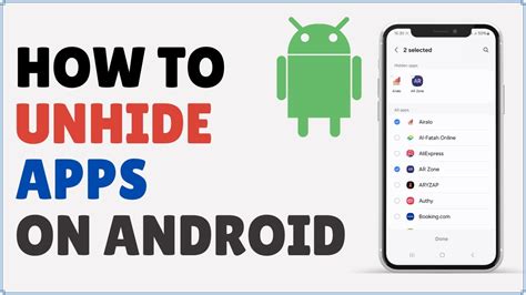unhide apps in android phone