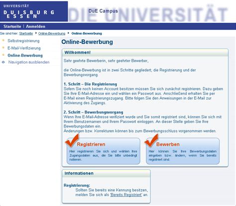 OnlineBewerbung an der Uni Potsdam StudienplatzPortal