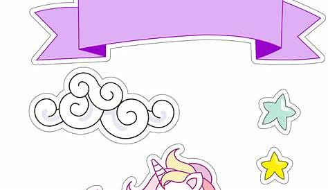 Unicorn cake topper Magical unicorn printable toppers Unicorn | Etsy