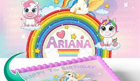 Unicorn Edible Image Cake Toppers - Cakes Cupcakes Candy