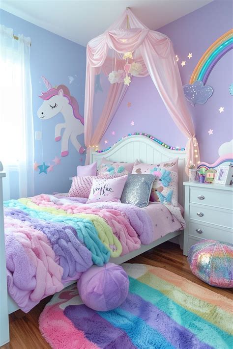 Unicorn-Themed Bedding and Sheer Curtains