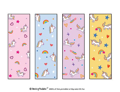 Unicorn Bookmarks Printable