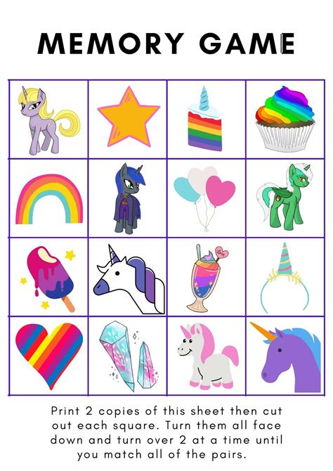 Unicorn Printable Games