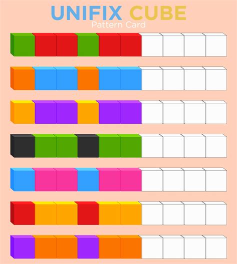 Unifix Cubes Pattern Printables