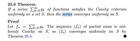 Uniform Cauchy Criterion