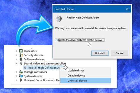 Uninstall and Reinstall Audio Drivers