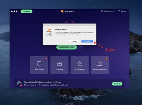 uninstall avast from mac