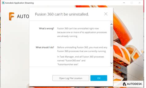 uninstall fusion 360 windows
