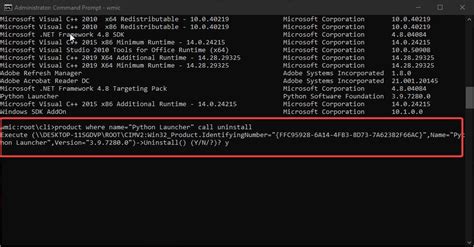 uninstall windows 10 from command prompt