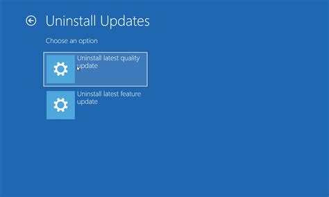 uninstall windows 10 updates manually