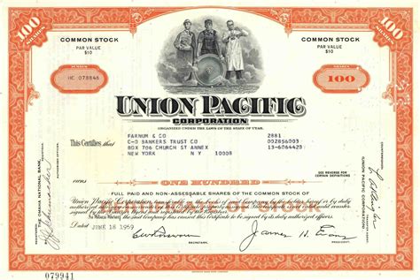 union pacific railroad stock certificates