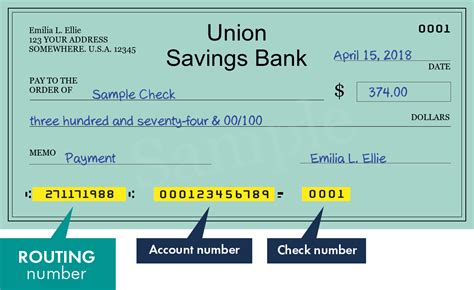 union savings bank routing number ct