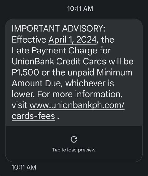unionbank credit card late payment