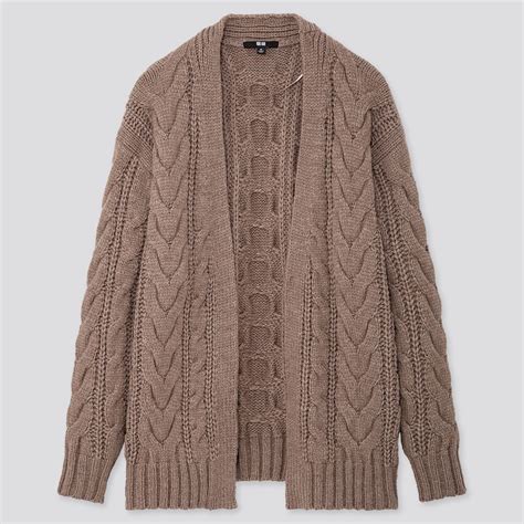uniqlo women relaxed cable cardigan