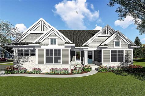 Craftsman Ranch House Plan with Unique Look 890013AH Architectural