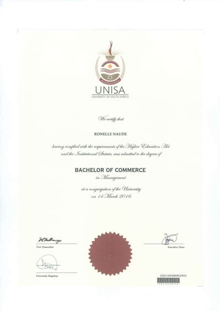 unisa business management degree modules