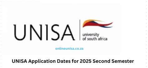 unisa second semester application dates