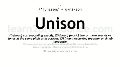 unison definition dictionary