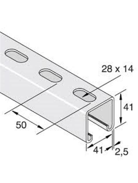 unistrut 41x41 slotted channel