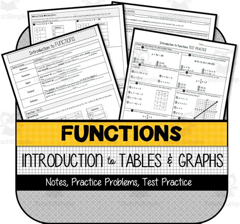 Unit 5 Functions And Volume Lesson 4 Tables Equations And Graphs Of Functions