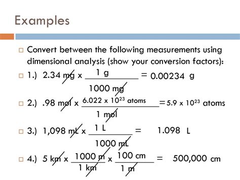 Unit Conversion Using Dimensional Analysis