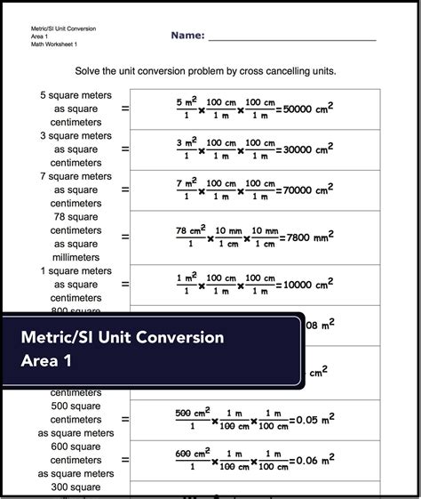 unit conversion worksheet pdf with answers