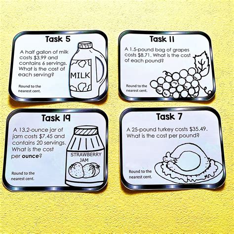 Unit Price Printable Game