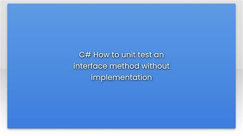 Unit Test For Update Method C
