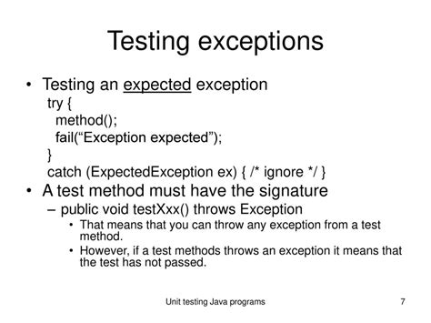 Unit Test Method That Throws Exception Java